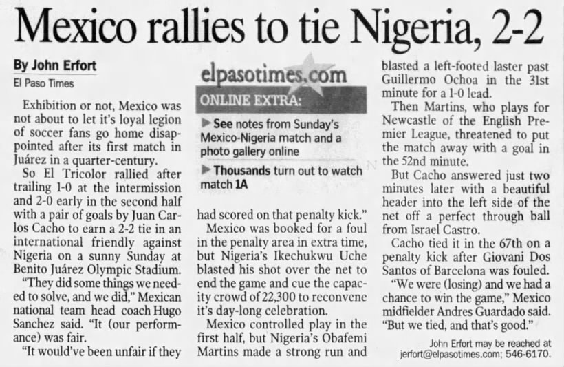 Mexico 2 Nigeria 2 (2007)