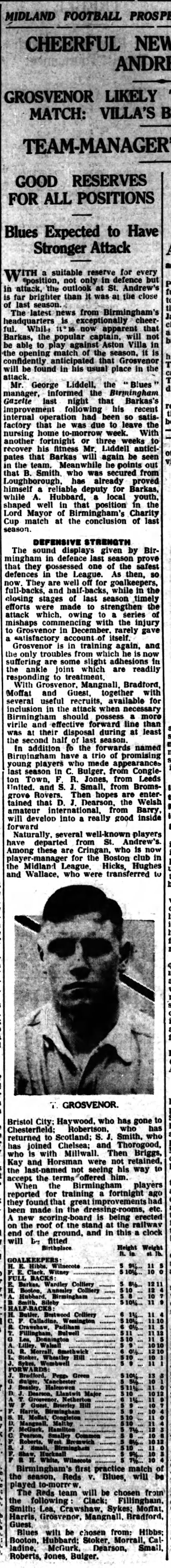 Birmingham FC 1934/35 preview