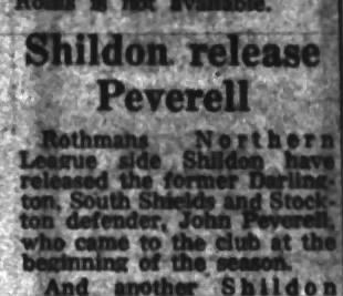 Shildon release Peverell