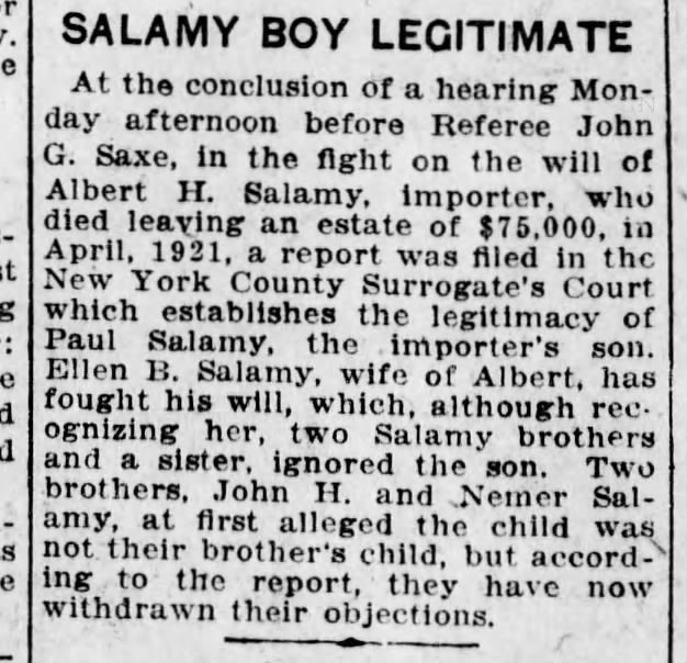 this is truly rich --- john is your grandfather, albert and nemer great uncles.Feb 6 1924