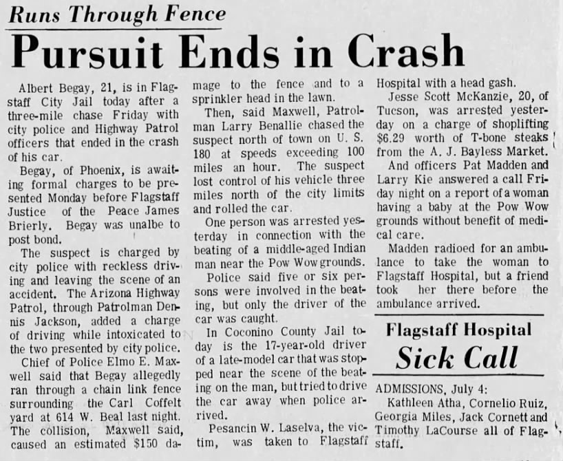 AZ Daily Sun - Carl Coffelt - 06Jul1968