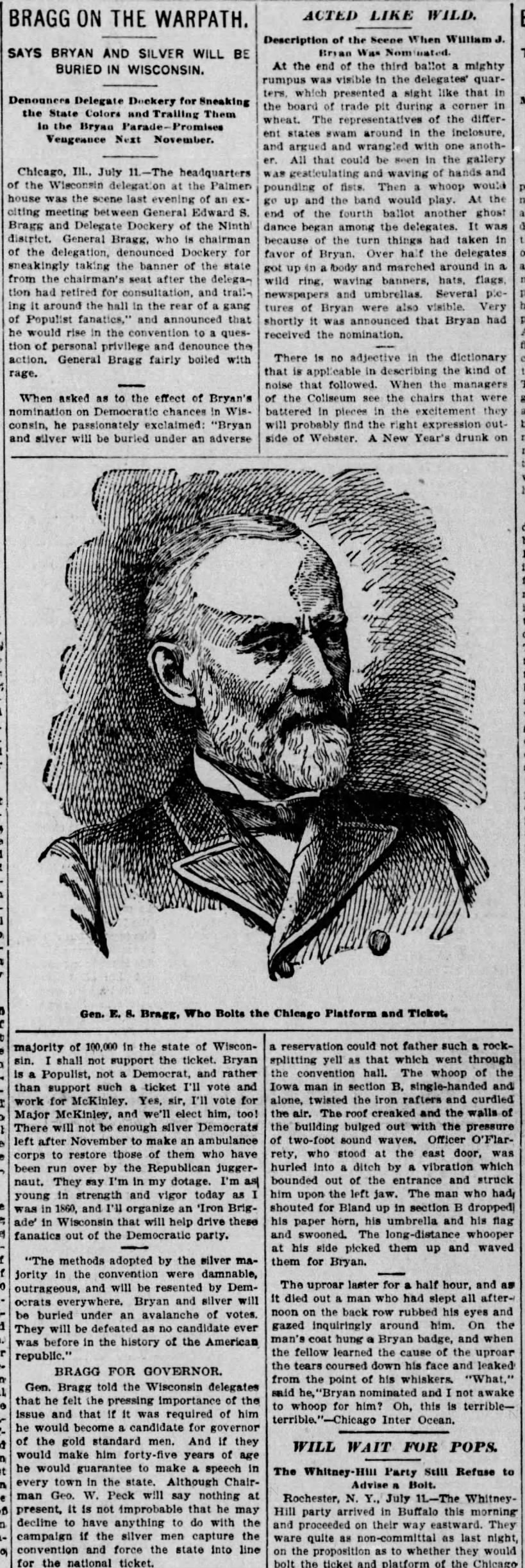 Bragg on Bryan nomination 1896