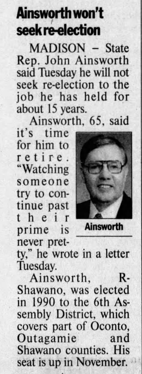 Ainsworth retiring