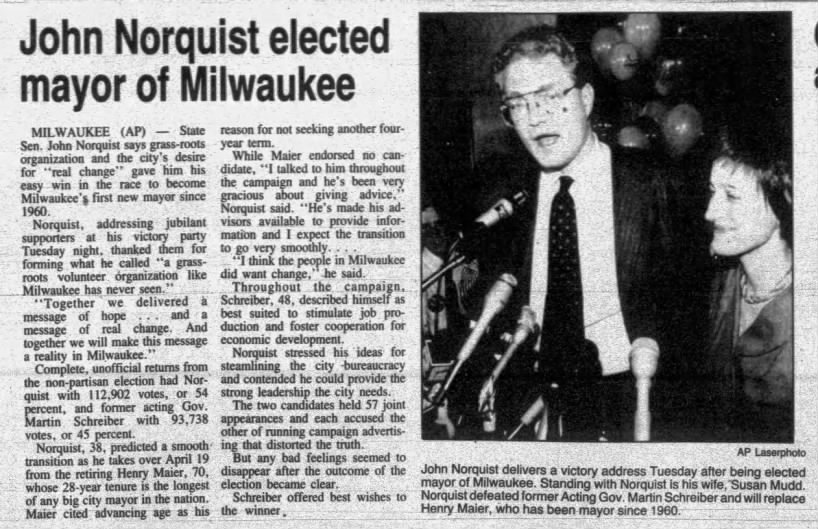 Norquist Milwaukee mayor
