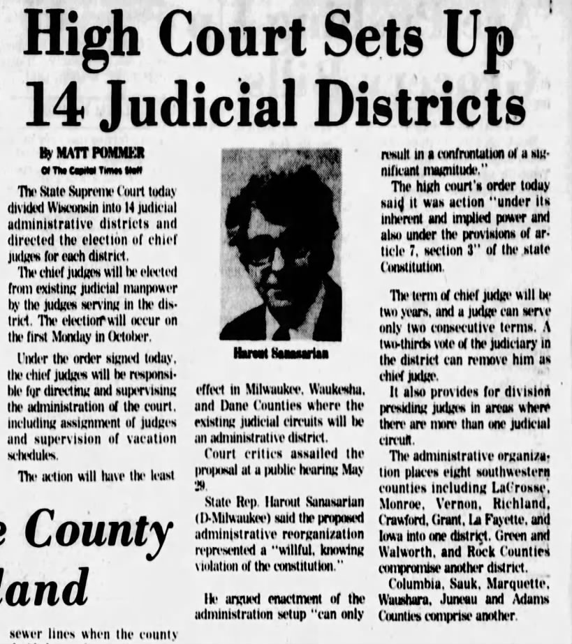 Wisconsin judicial districts 1975