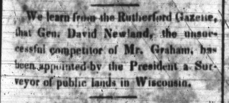 Newland to Surveyor in Wisconsin
