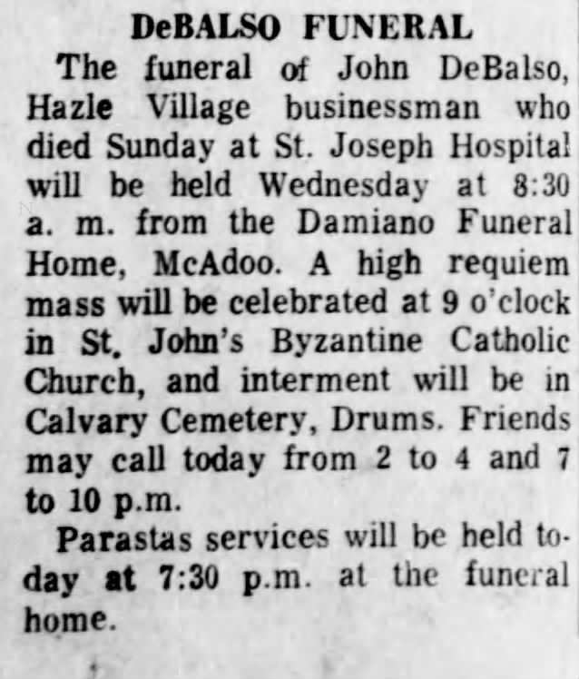 Pappy Funeral Notice