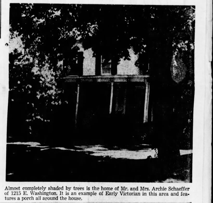 1215 E Washington - picture of Schaeffer's home (1961)