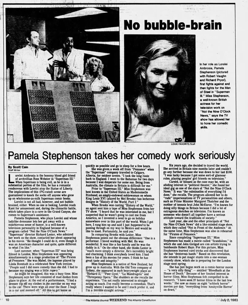 Pamela Stephenson takes her comedy work seriously