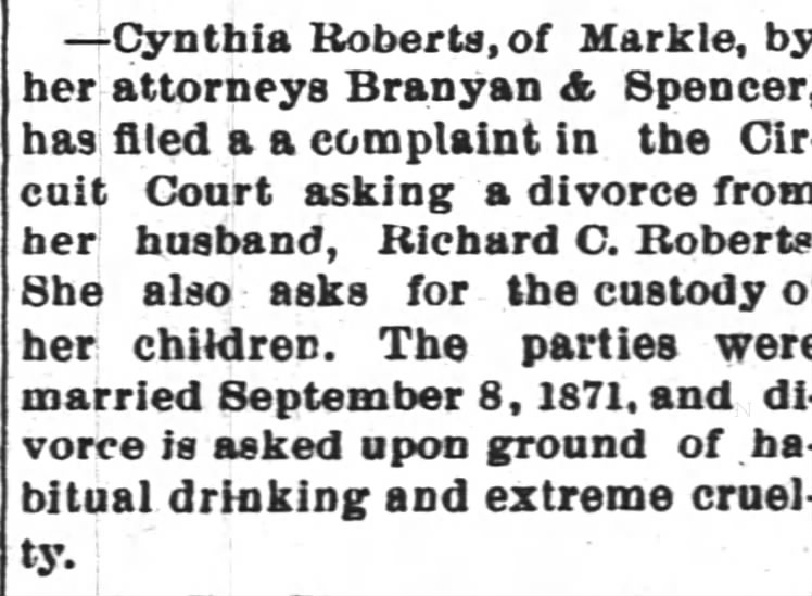 Richard Roberts divorce 6/26/1890