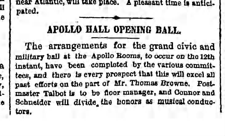 Apollo Hall Opening Ball
BDE 11/7/74