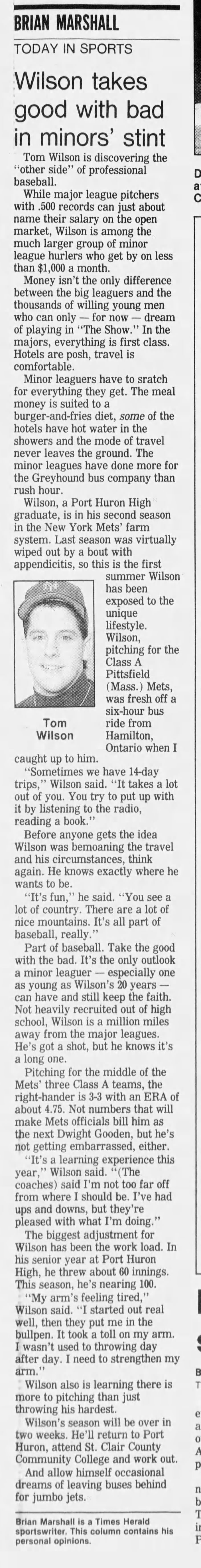 Tom Wilson - Aug. 23, 1990