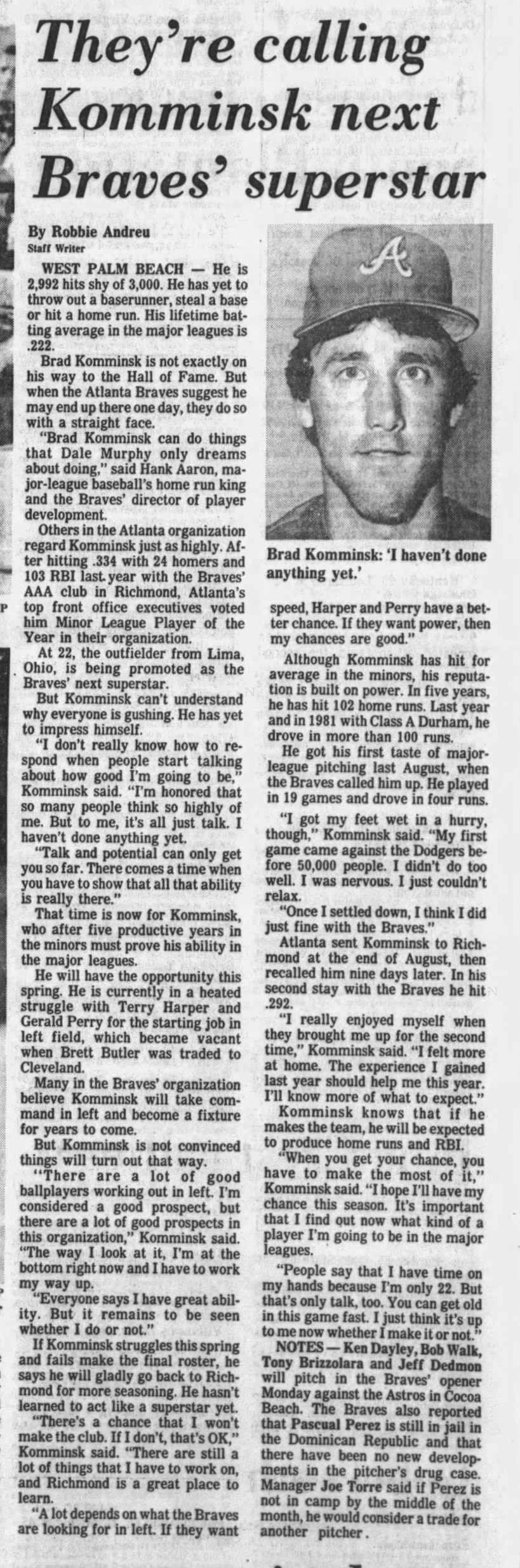 Brad Komminsk - March 4, 1984 - Greatest21Days.com