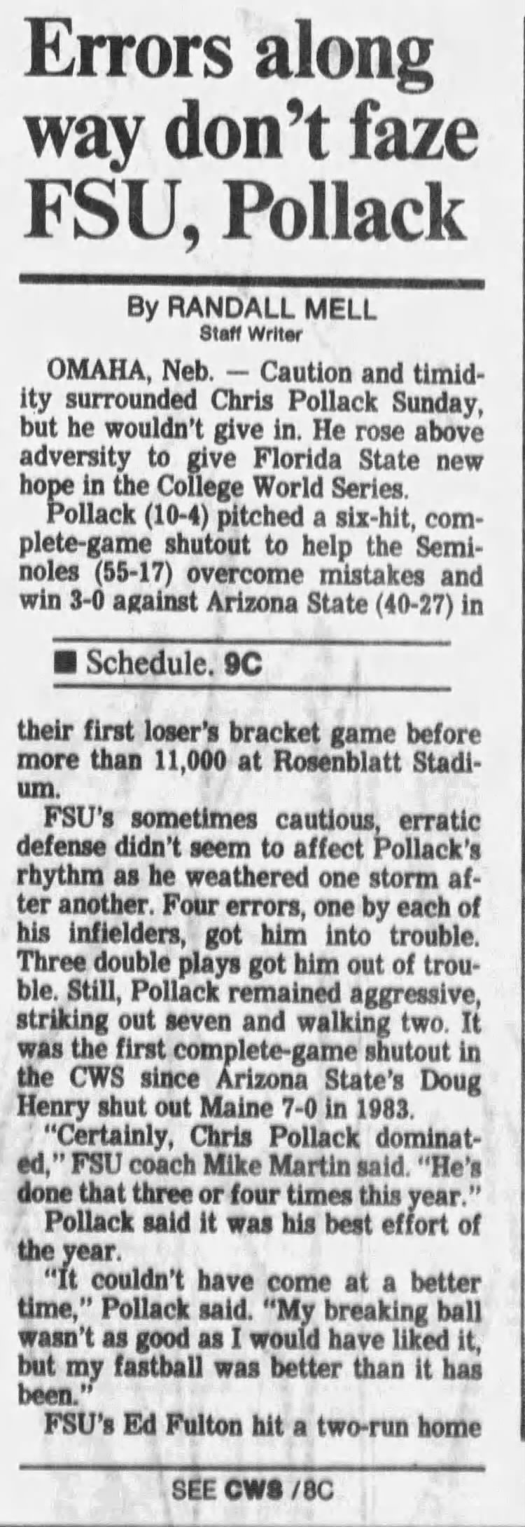 Chris Pollack - June 1, 1987
