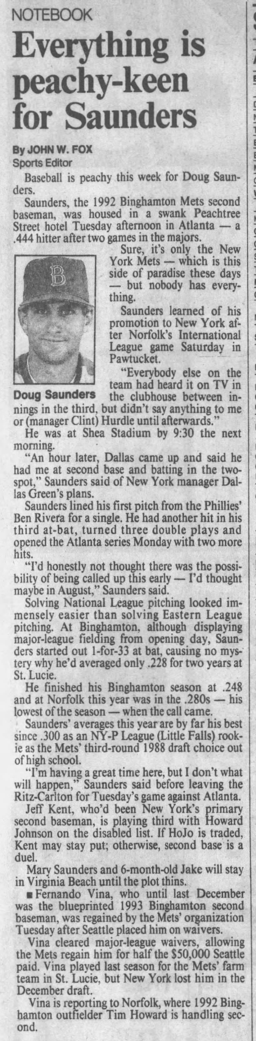 Doug Saunders - June 16, 1993 - Greatest21Days.com