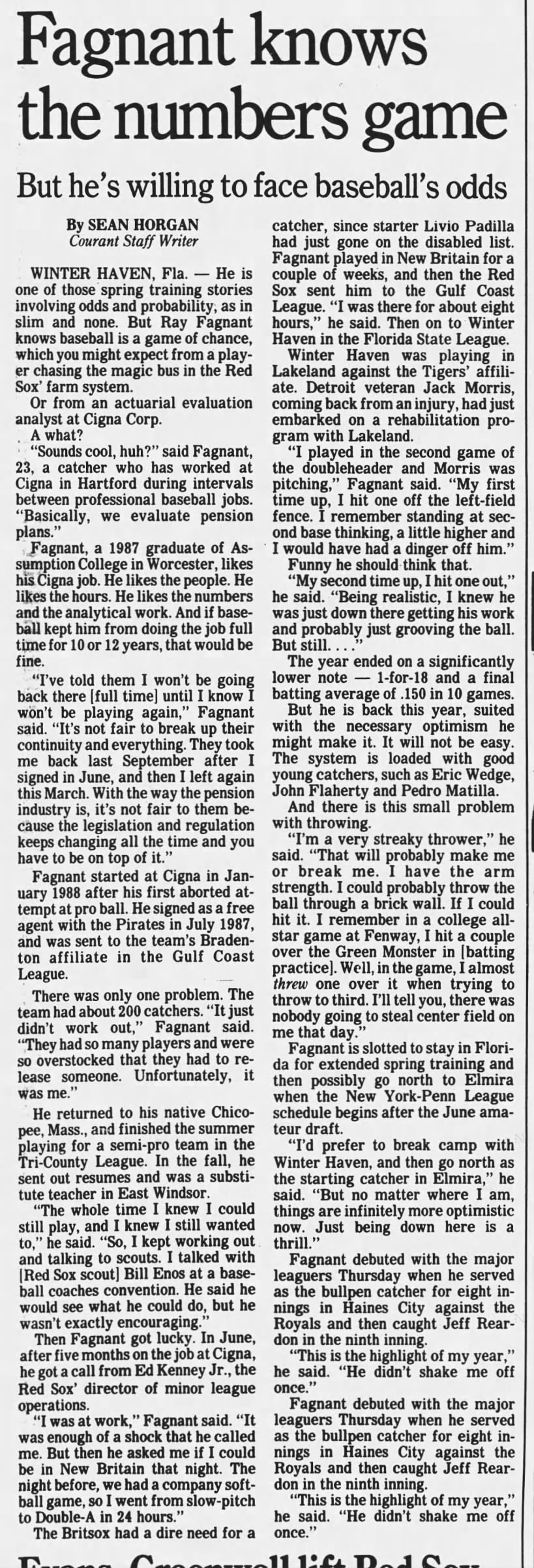 Ray Fagnant - April 8, 1990 - Greatest21Days.com