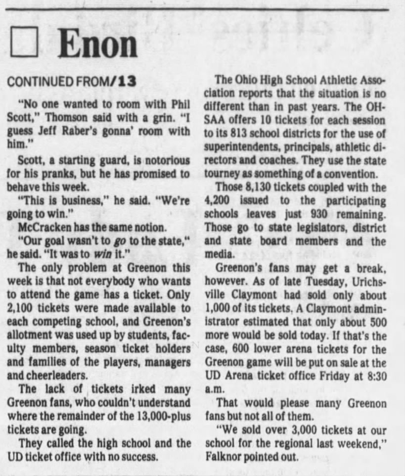 Enon - March 19, 1986 - Greatest21Days.com