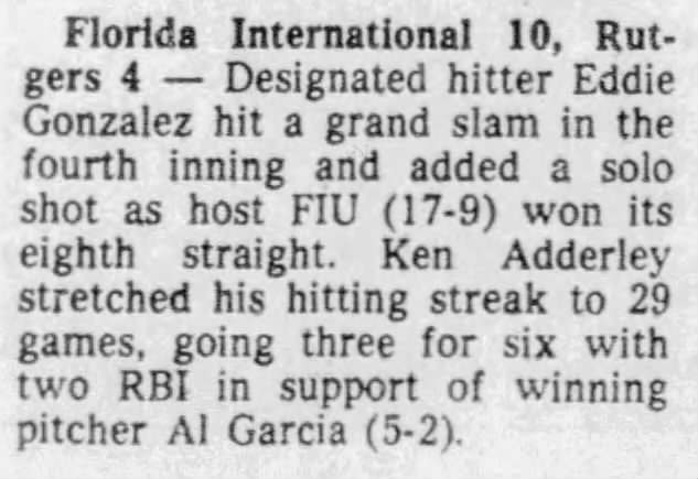 Eddie Gonzalez - March  21, 1986