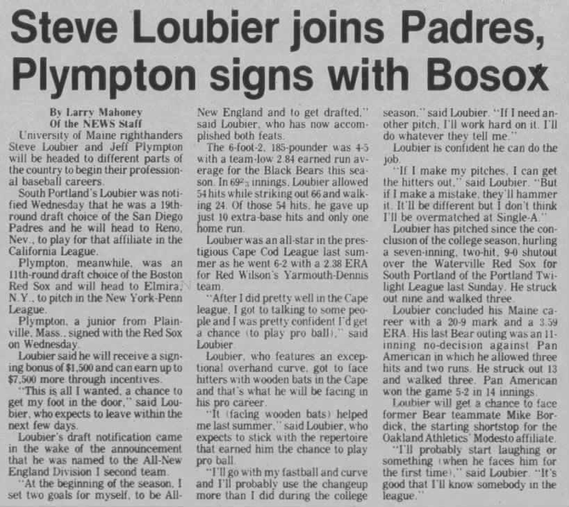 Steve Loubier - June 4, 1987