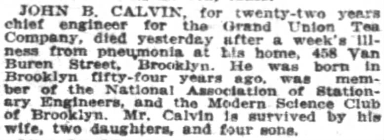 Obituary New York Times  21 Dec 1913