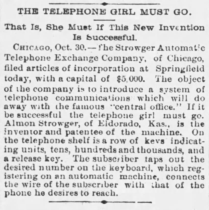 The Telephone Girl Must Go