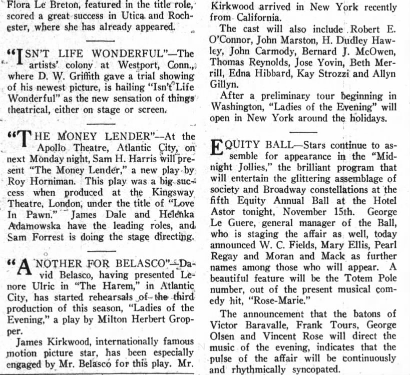 our Kay Strozzi?  November 15, 1924 Brooklyn, NY newspaper