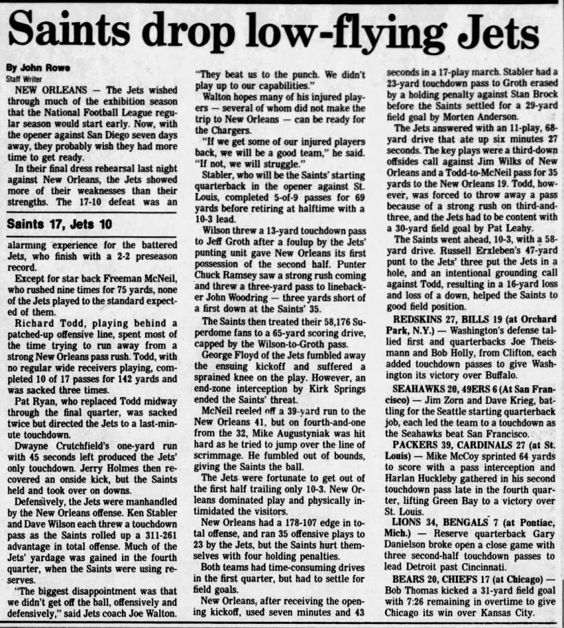 Saints Drop Low-Flying Jets