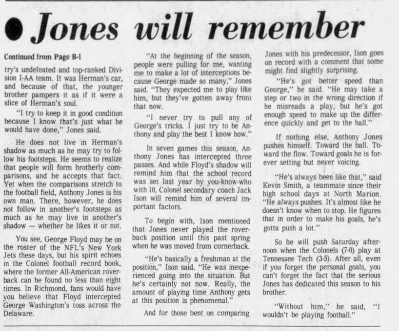 Jones Will Remember