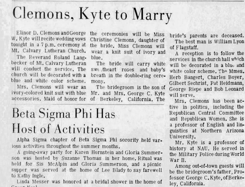 Marriage of Clemons / Kyte
