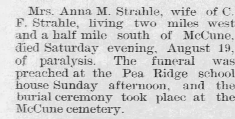 Obituary for Anna M. Strahle