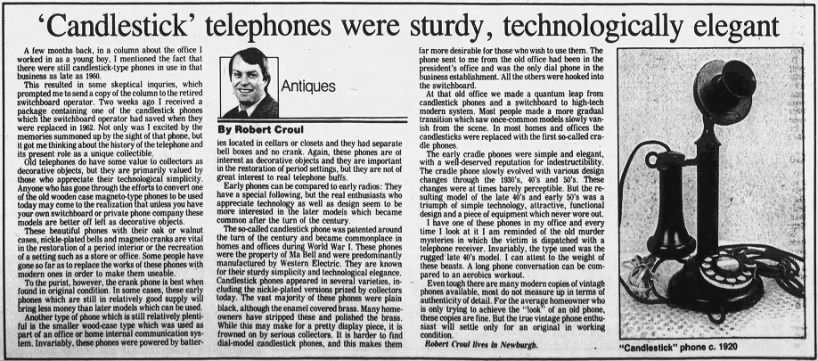 Story about candlestick phones
