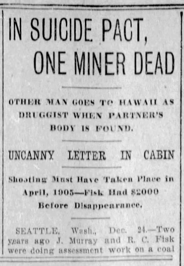 AK murder of R.C. Fisk, circa 1905--part 1