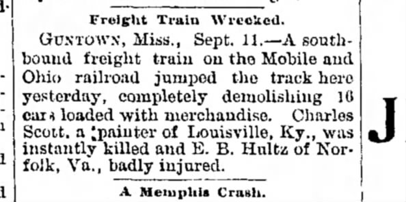 12 Sep 1896 E.B. Hultz train wreck