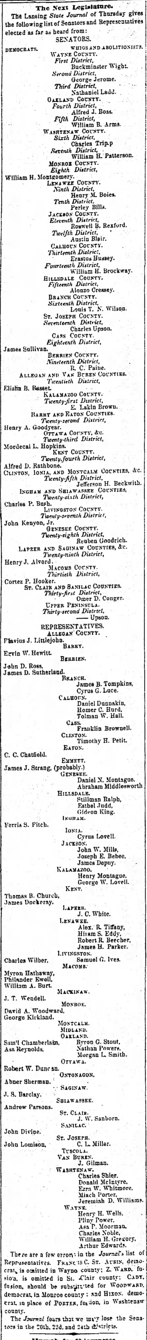 1854 Nov election results