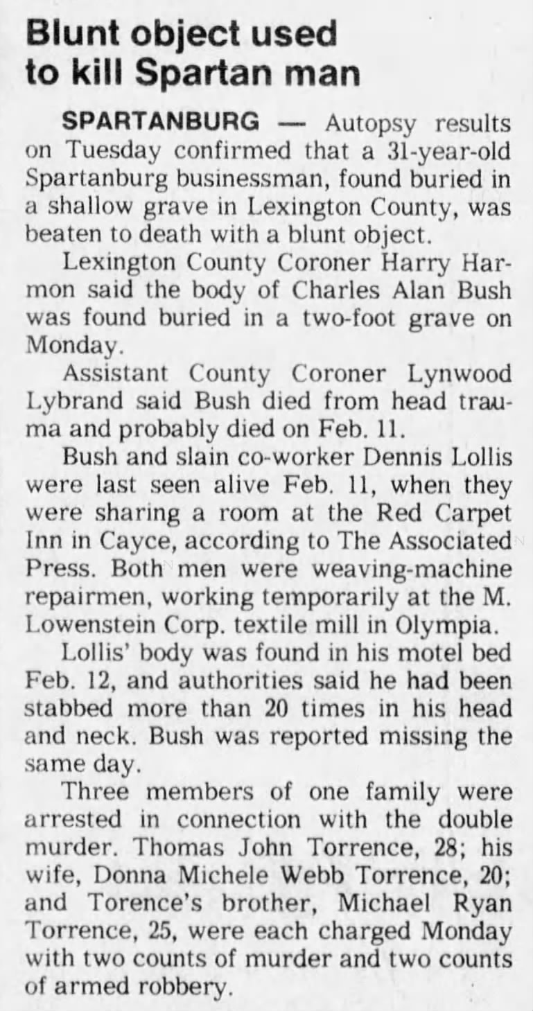 The Greenville News(Greenville, South Carolina)8 Apr 1987 Wed Pg 14, Lollis, Blunt object used