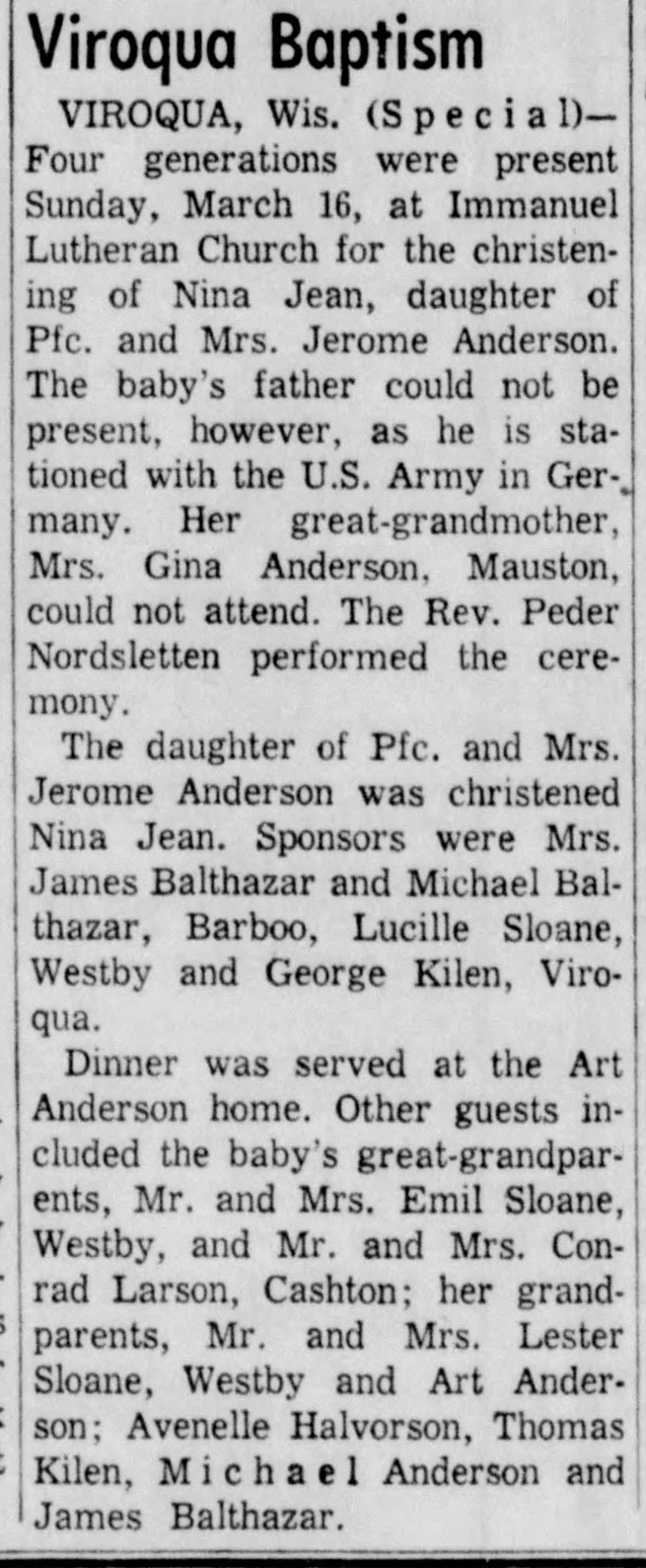 "The La Crosse Tribune", La Crosse, Wisconsin, 19 March 1958, page 18, column 8