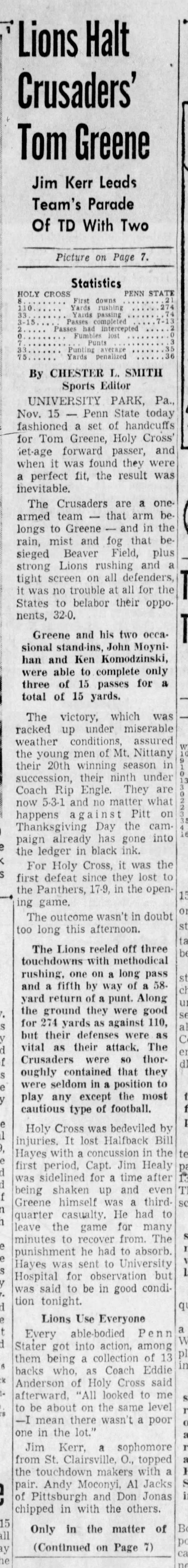 1958 Holy Cross-PSU