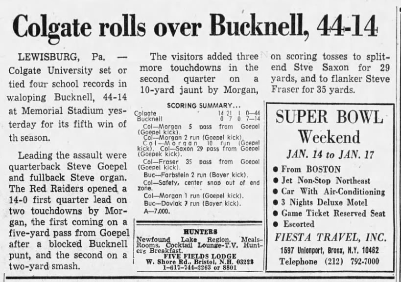 1970 Bucknell-Colgate
