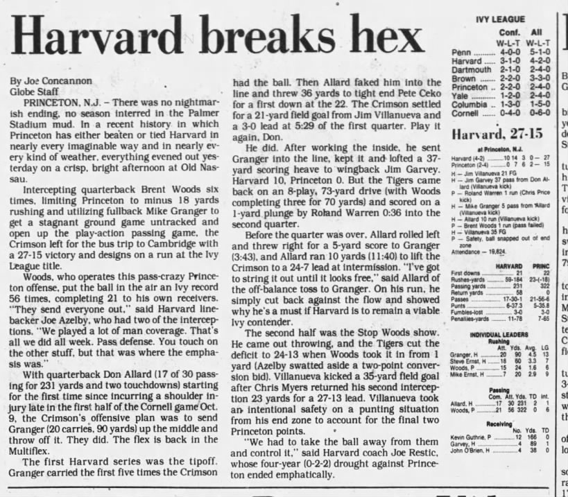 1982 Harvard-Princeton