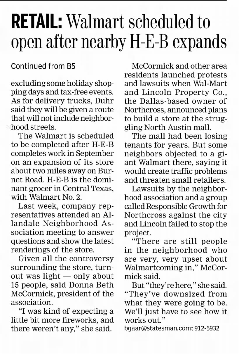 RETAIL - HEB expansion clipping 2 of 2