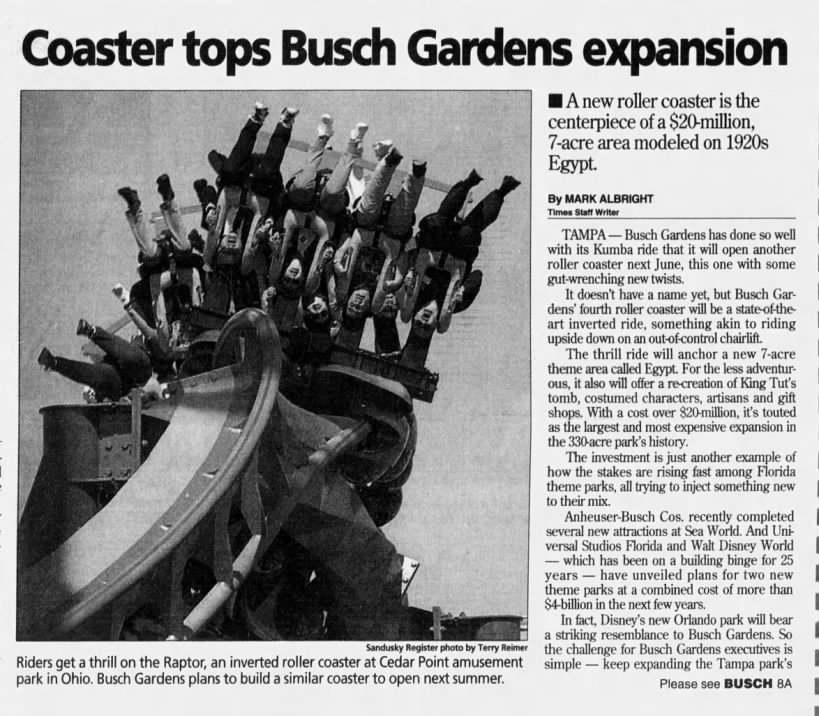 Coaster tops Busch Gardens expansion