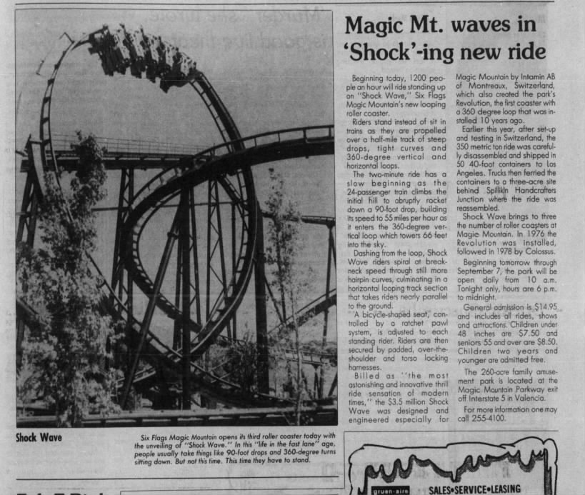 Magic Mt. waves in 'Shock'-ing new ride