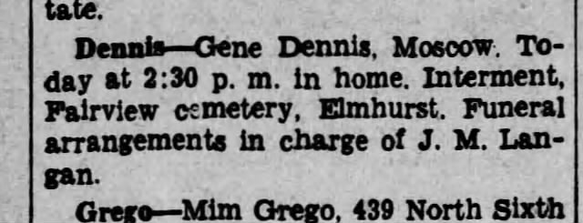 Gene Dennis Funeral