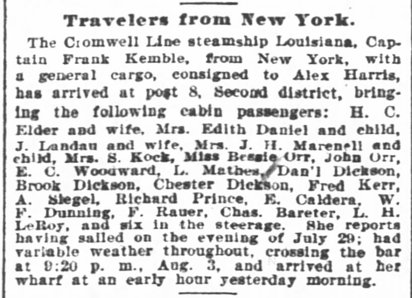 The Times-Picayune (New Orleans, Louisiana) 05 Aug 1899 page 11
