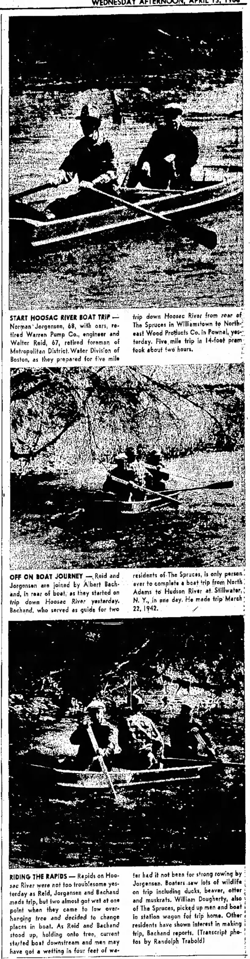 River Boat Trip, Norman A Jorgensen - The North Adams Transcript 13 Apr 1966