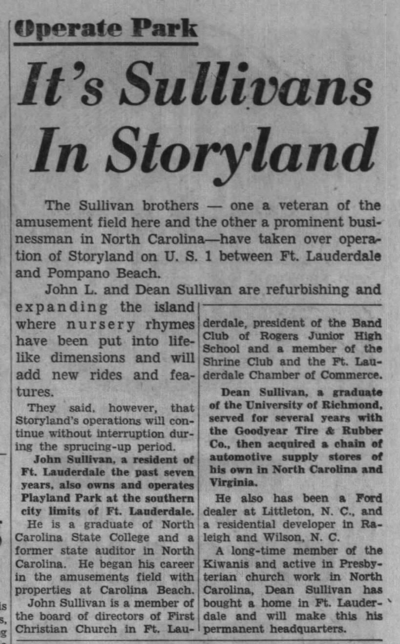 It's Sullivans In Storyland Taken Over Operations