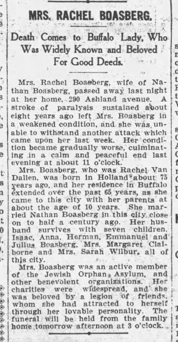 Mrs. Rachel Boasberg obituary