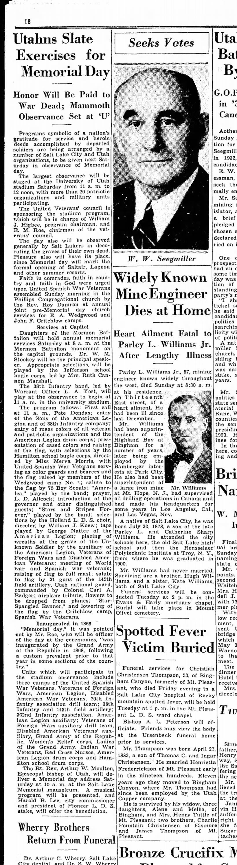 May 25, 1936 - Salt Lake Tribune - Monday
