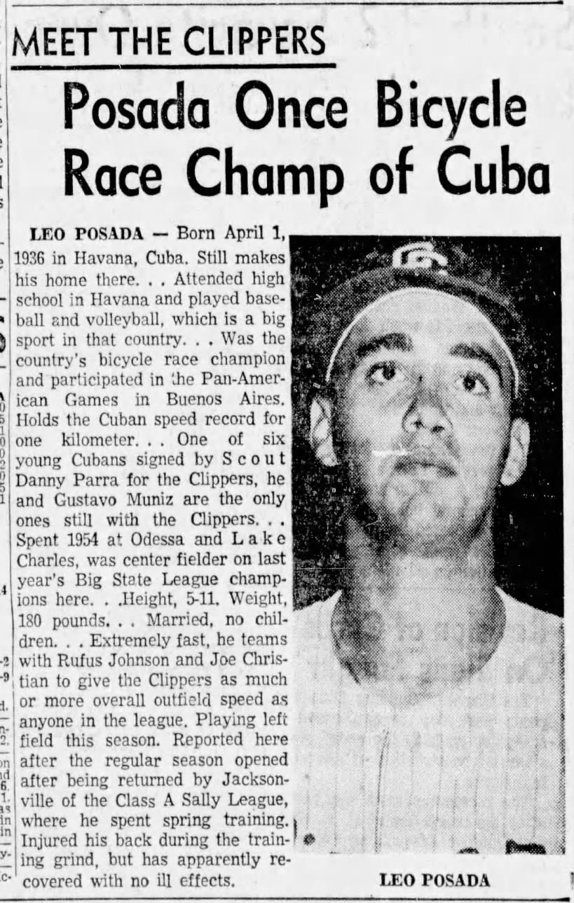 1956-05-02 CCC Notes - Meet the Clippers OF Leo Posada