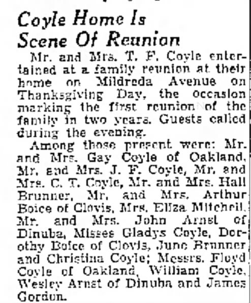 Thomas F. Coyle family reunion
